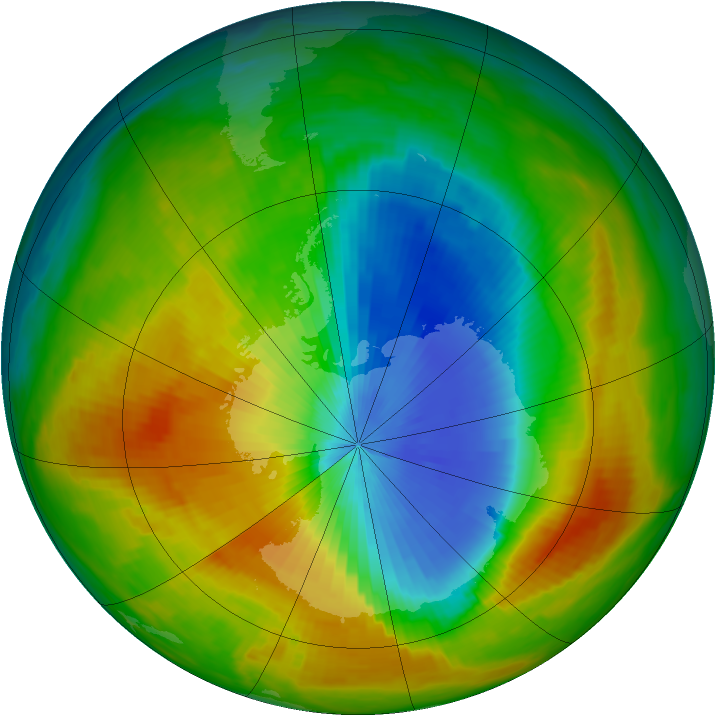 Antarctic ozone map for 03 November 1984